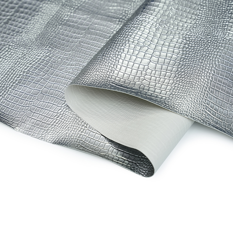 Sølvmetallisk kunstigt læder til taske